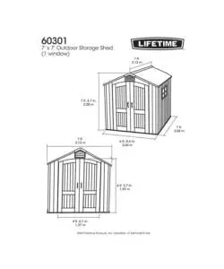 Casetta da giardino in resina lifetime  "venezia 1" - l.213xp.213xh.228